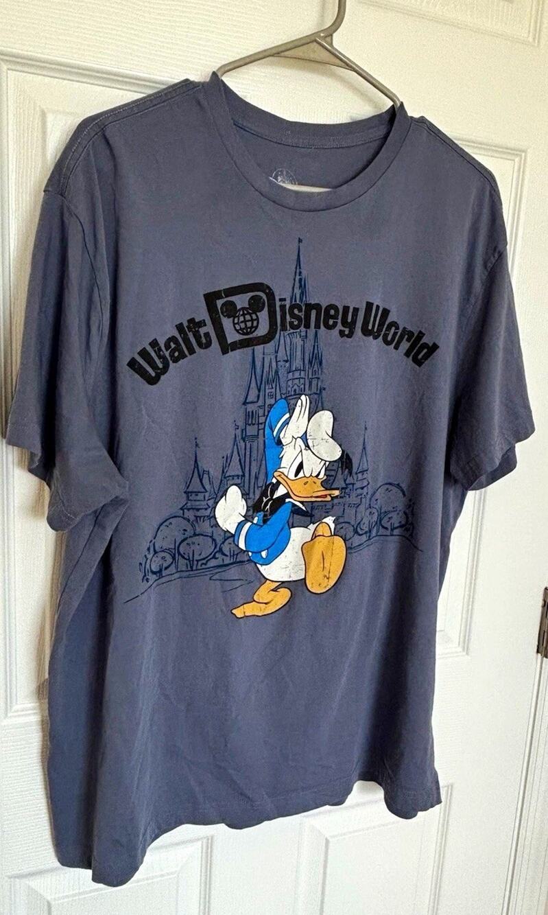 Disney Walt Disney World Donald Duck Graphic Adult T-Shirt XL Gray